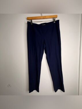 Eileen Fisher Deep Navy Straight-Leg Pull On Stretchy Pants